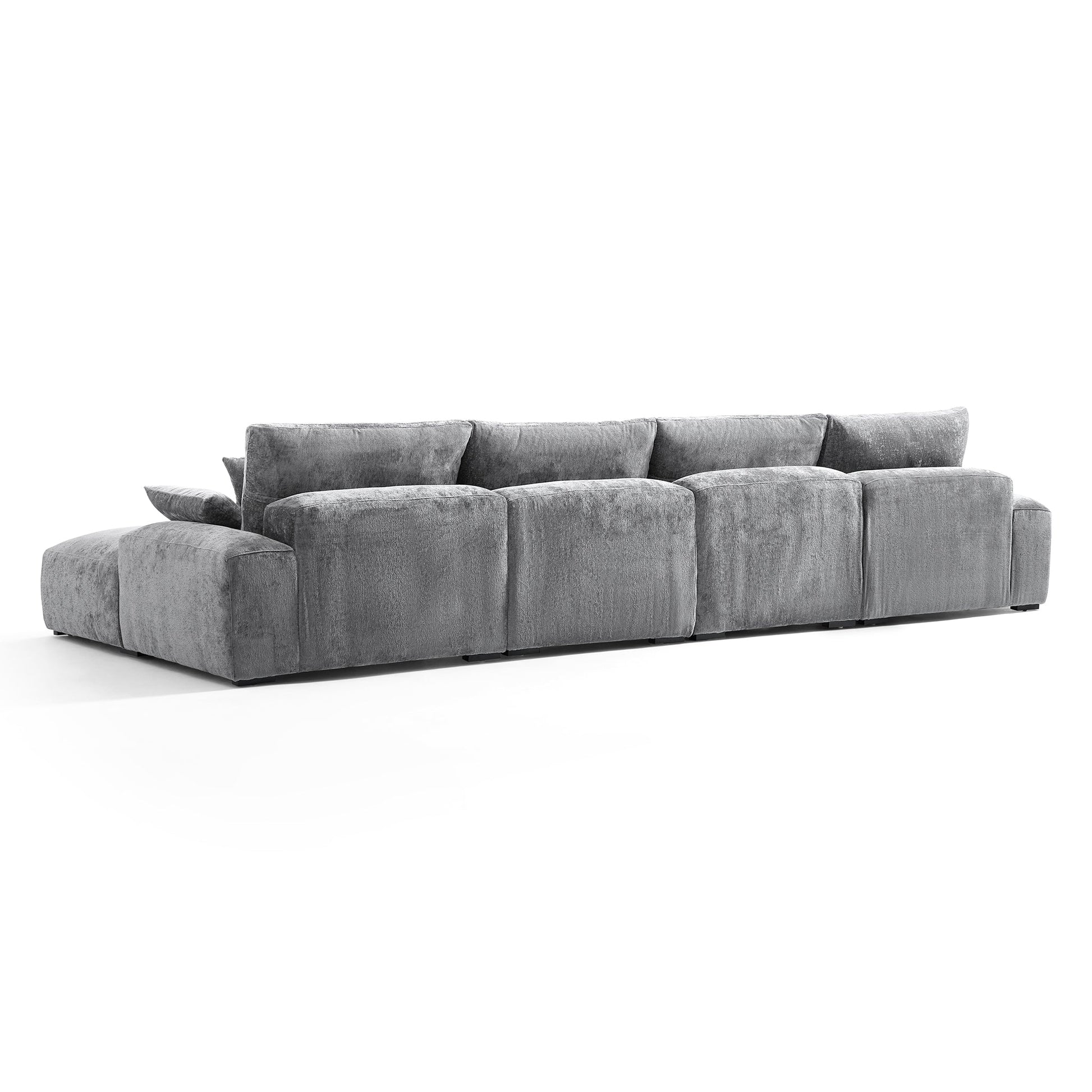 The Empress Gray U Shaped Sectional Sofa-Gray-161.4"