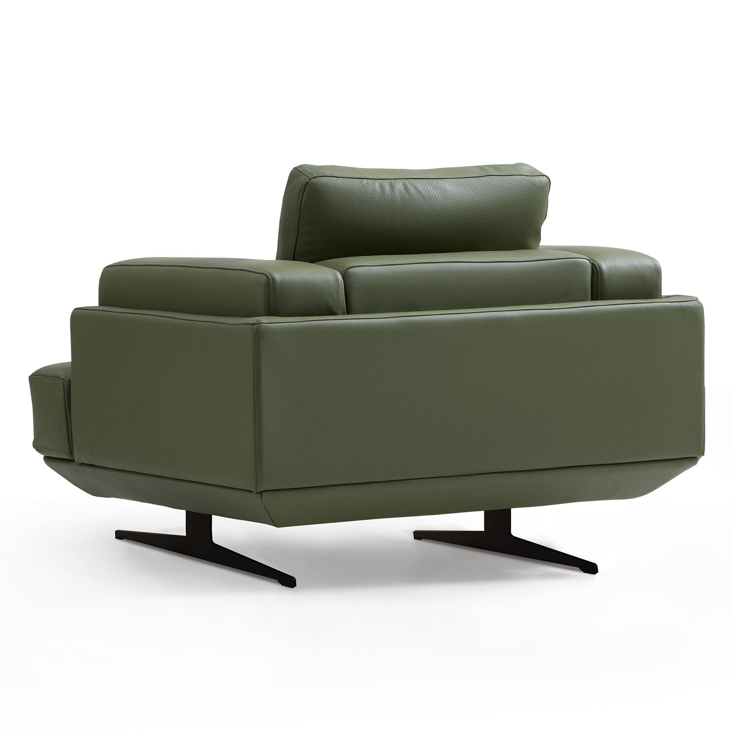 Olivia Top Grain Genuine Leather Armchair-Green