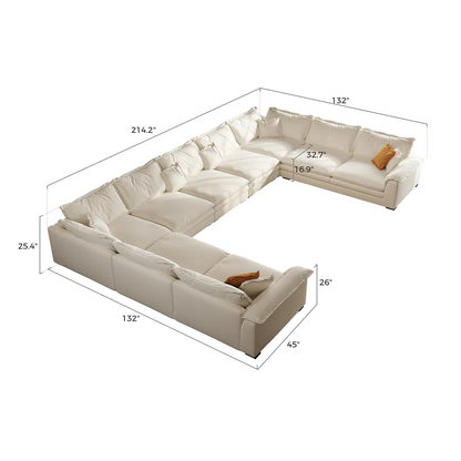 Sandwich U-Shaped Sectional Set / Air Leather