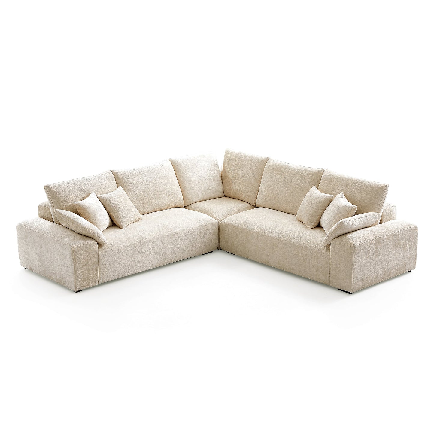 The Empress Beige Corner Sectional Sofa-Beige-109.5"