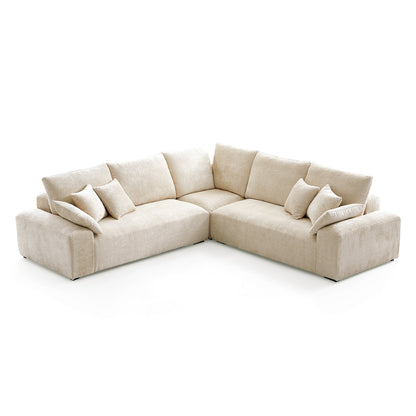 The Empress Beige Corner Sectional Sofa-Beige-109.5"