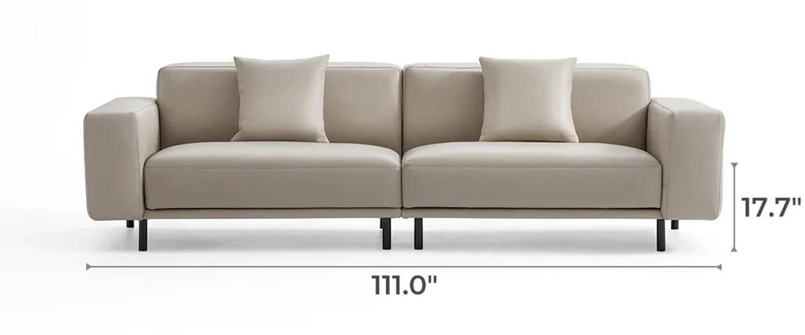 Noble Beige Leather Sofa