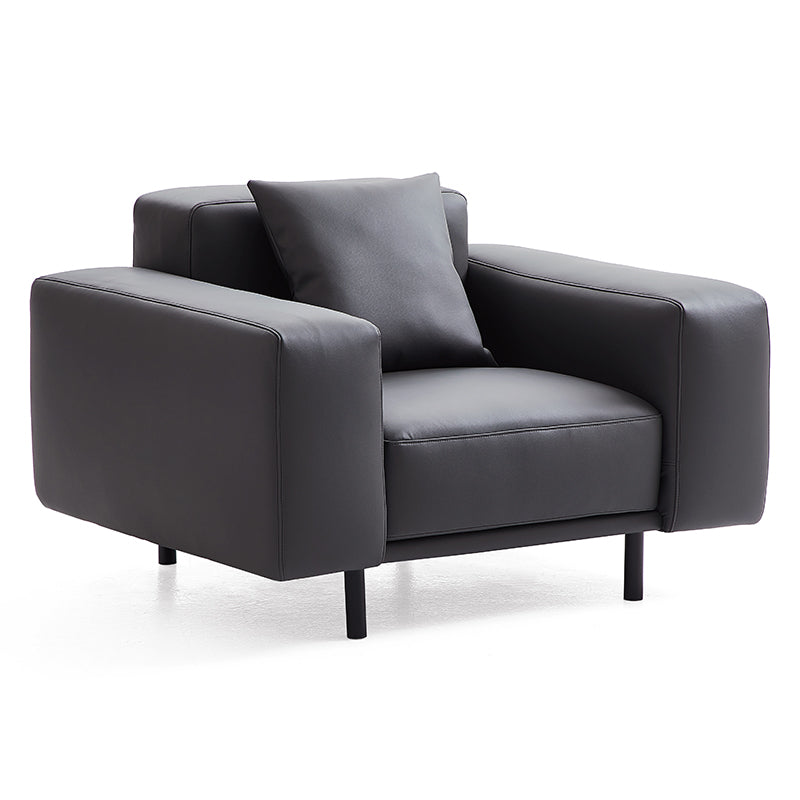 Noble Beige Leather Armchair-Dark Gray