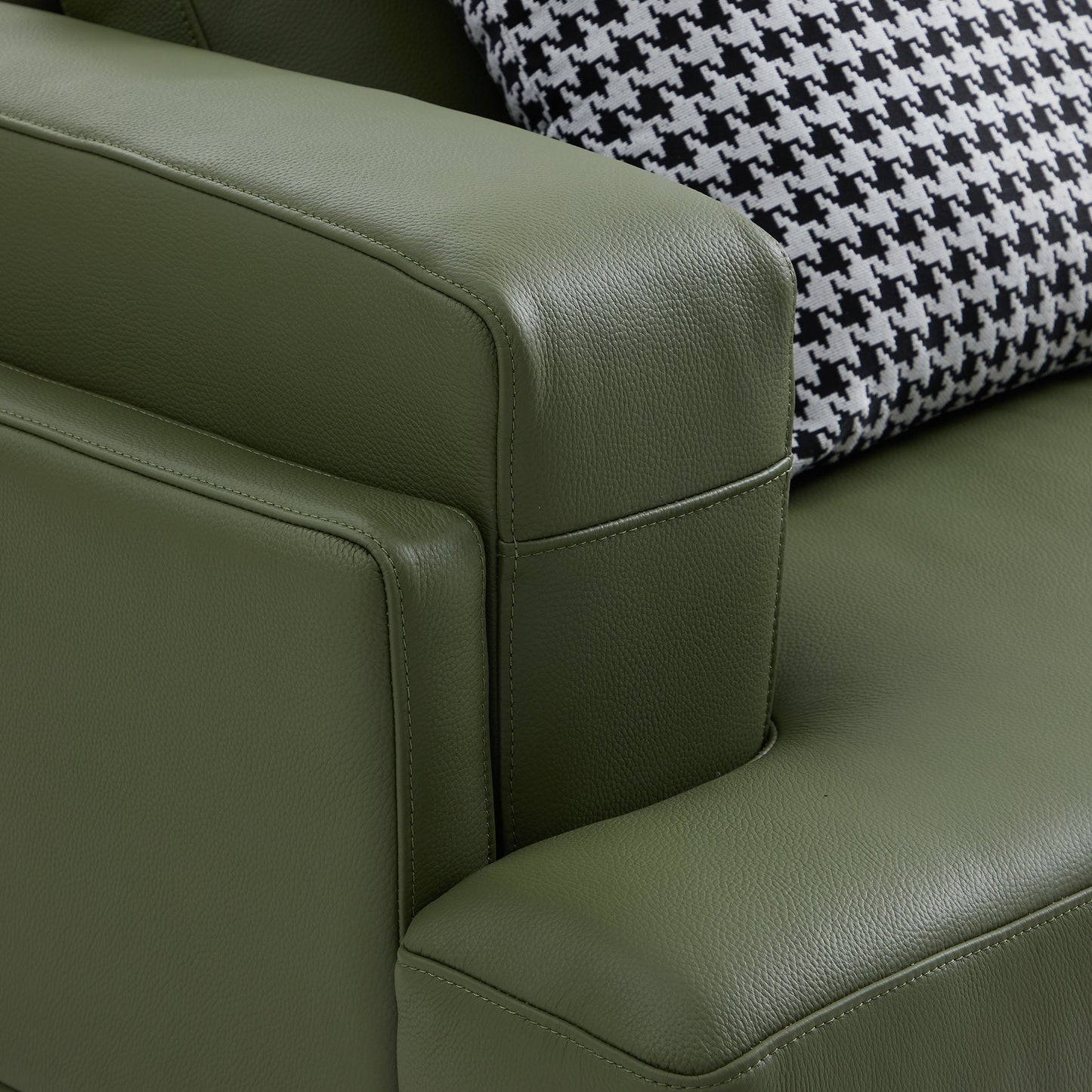 Olivia Top Grain Genuine Leather Armchair-Green