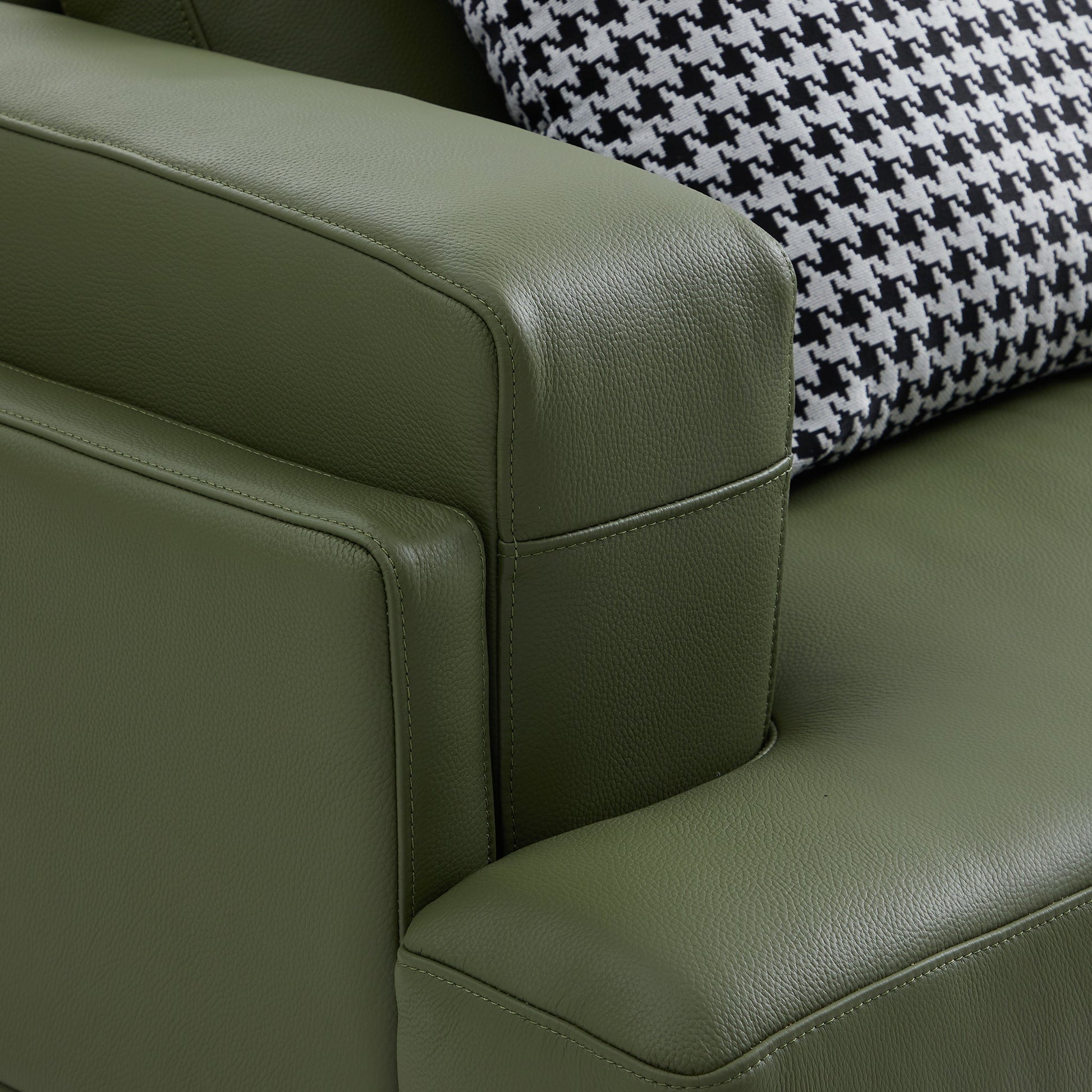 Olivia Top Grain Genuine Leather Armchair-Green