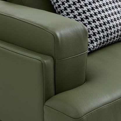 Olivia Top Grain Genuine Leather Armchair-Green