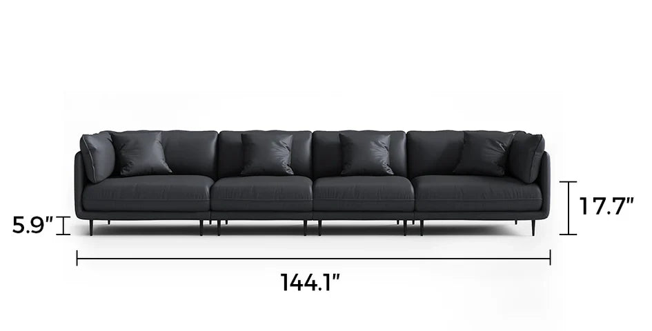Vanilla Black Leather Sofa
