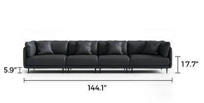 Vanilla Black Leather Sofa