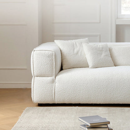 Nordic Modern Creamy Sofa with Ottoman-White