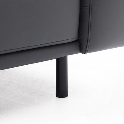Noble Beige Leather Armchair-Dark Gray