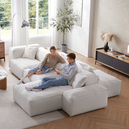 Freedom Modular White Double Sided Sectional Sofa-White