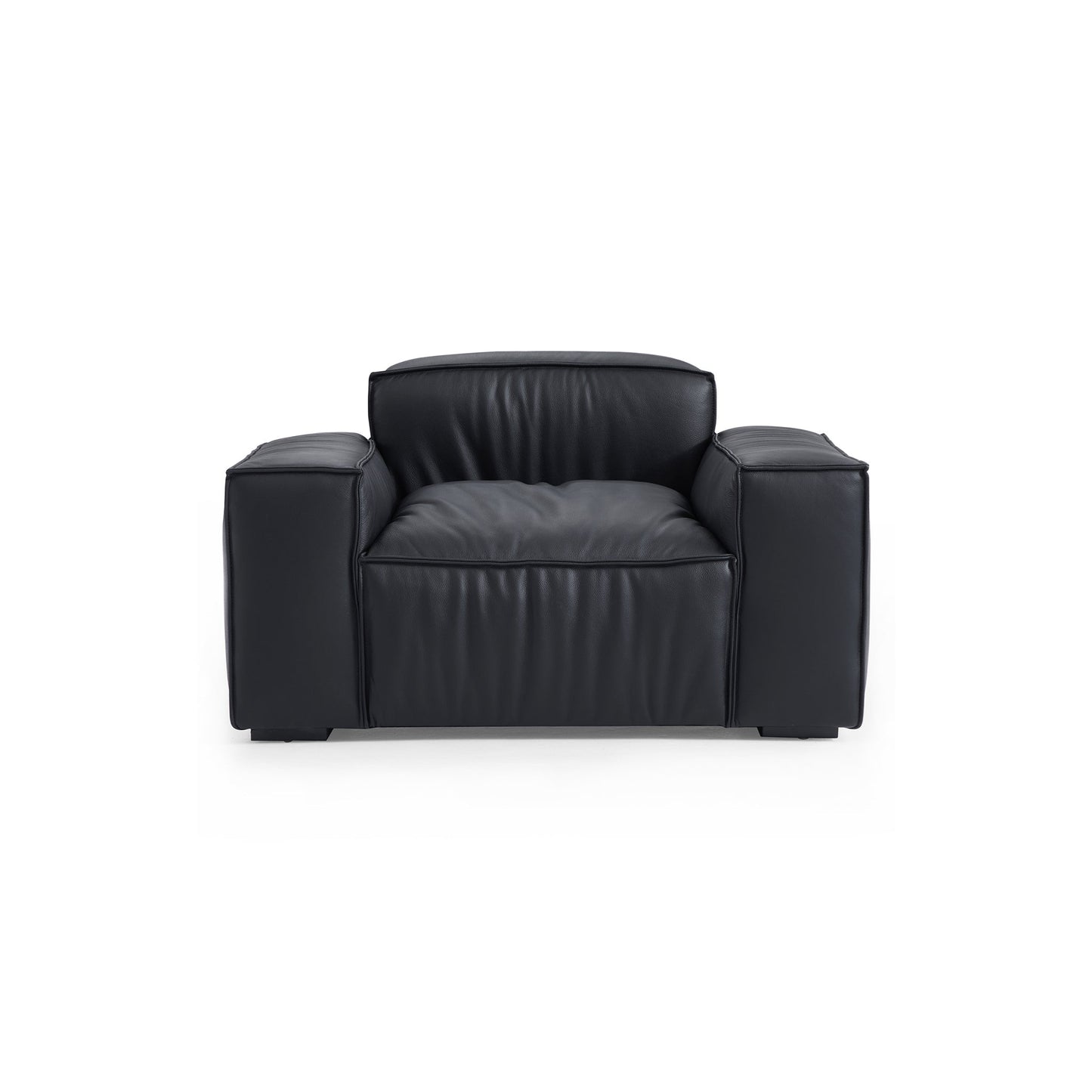 Luxury Minimalist Dark Brown Leather Armchair-hidden