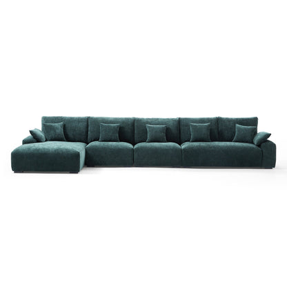 The Empress Green Sectional-Green-186.2″-Facing Left