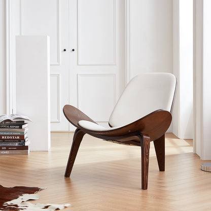 Mermaid Wegner Black Shell Chair-White