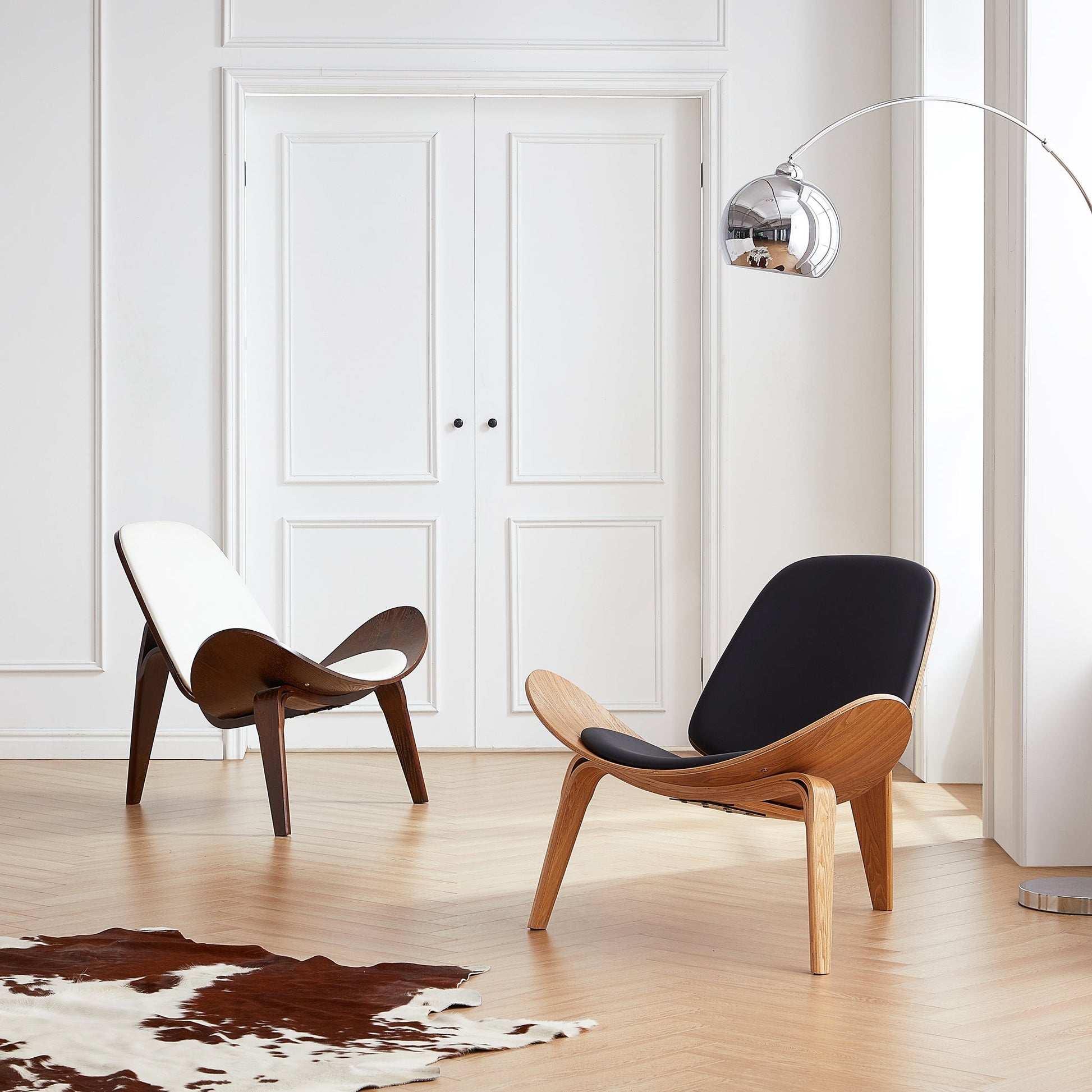 Mermaid Wegner Black Shell Chair-Black