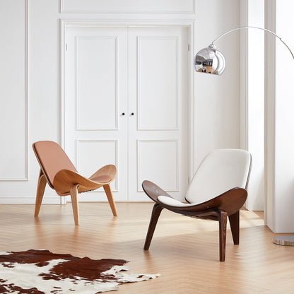 Mermaid Wegner Black Shell Chair-White