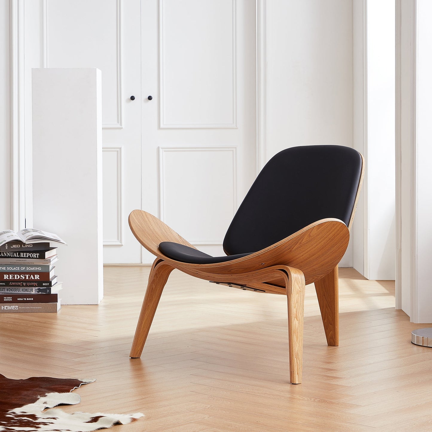 Mermaid Wegner Black Shell Chair-Black