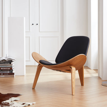 Mermaid Wegner Black Shell Chair-Black