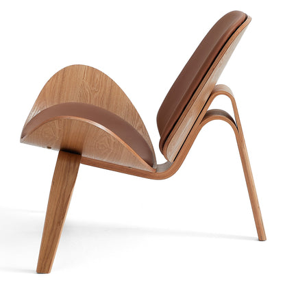 Mermaid Wegner Black Shell Chair-Brown
