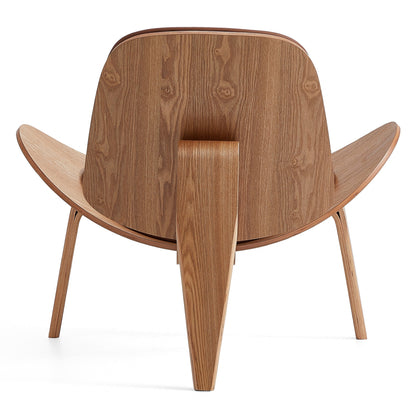Mermaid Wegner Black Shell Chair-Brown