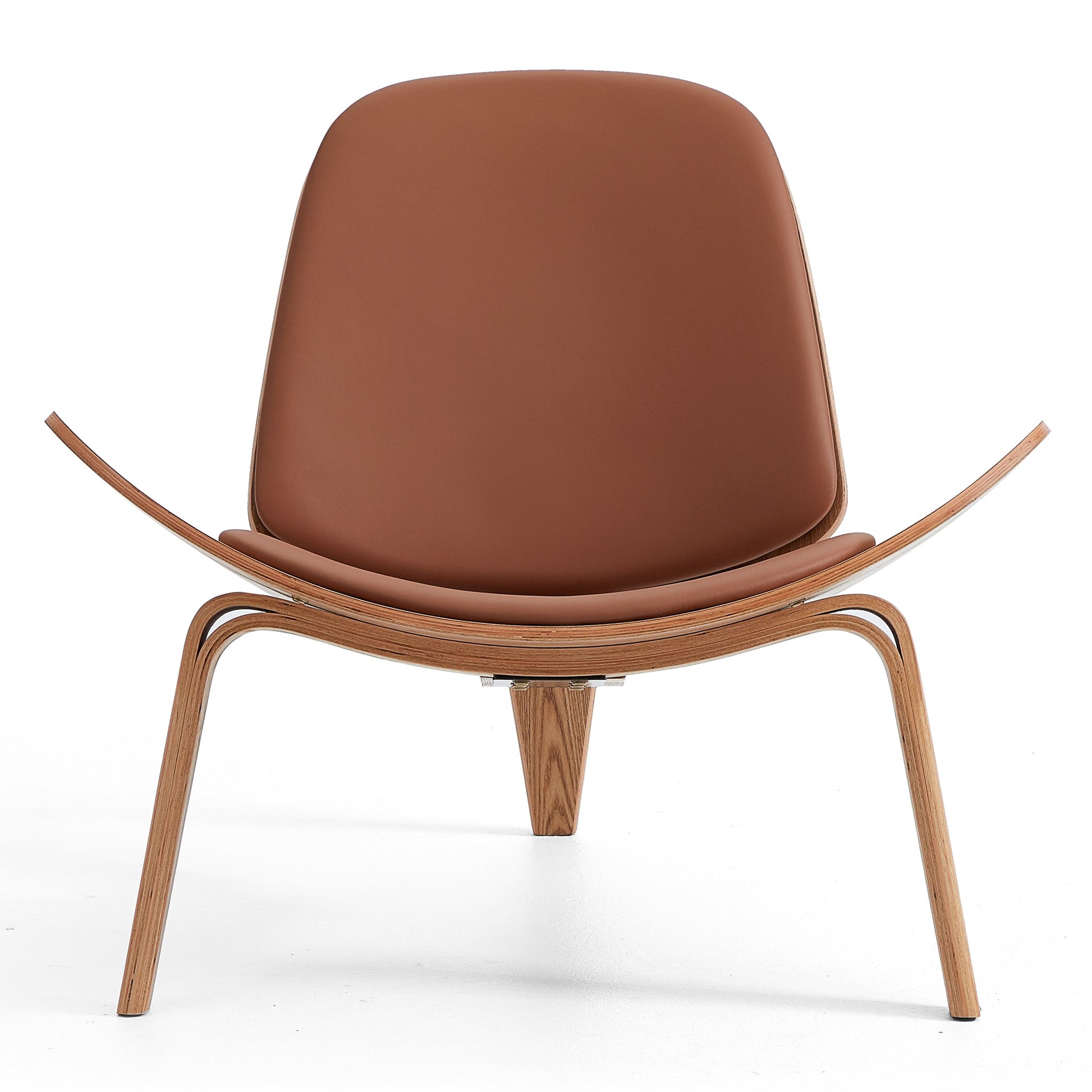 Mermaid Wegner White Shell Chair-Brown
