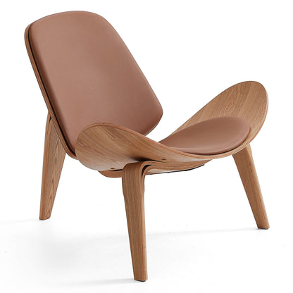 Mermaid Wegner Brown Shell Chair-Brown