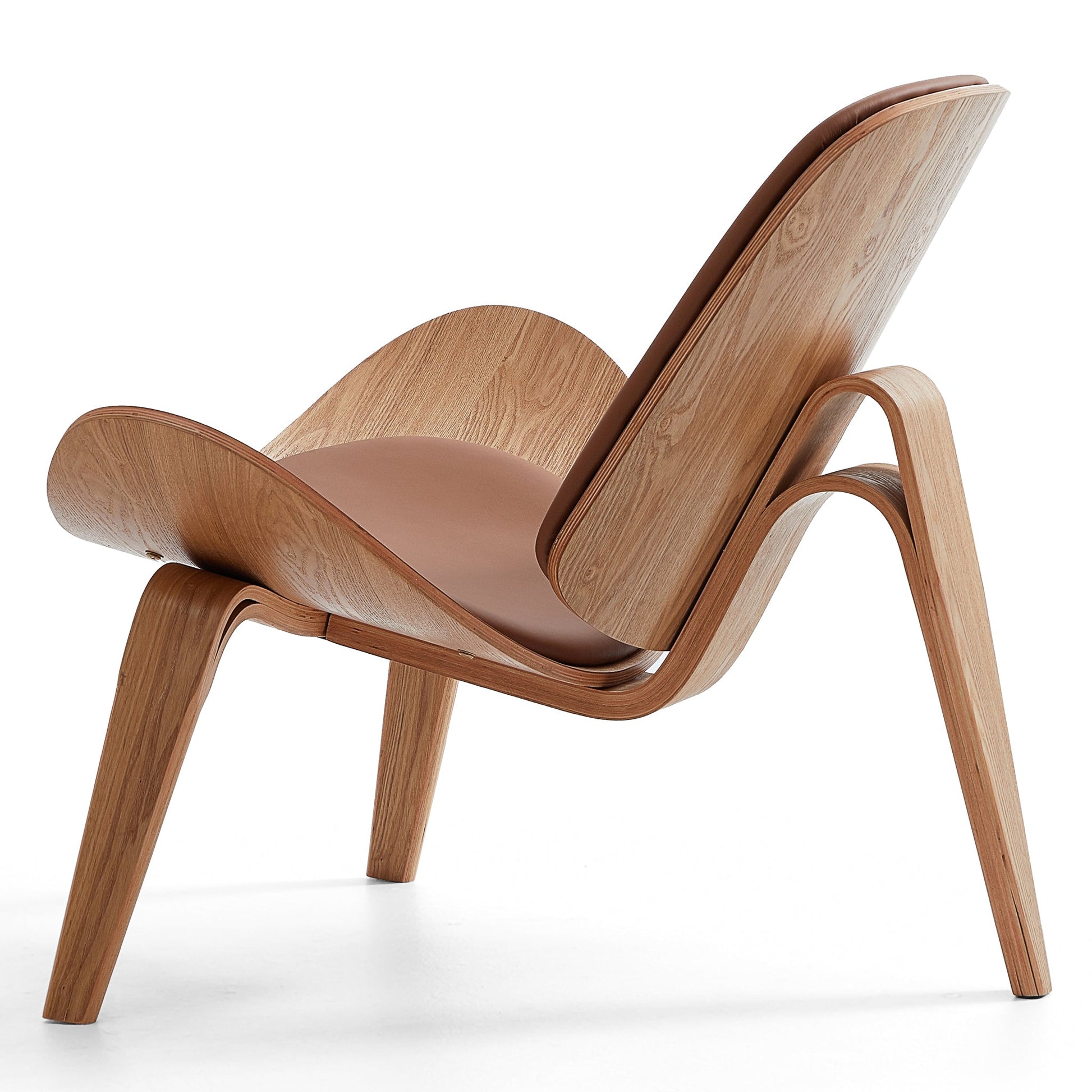 Mermaid Wegner Brown Shell Chair-Brown
