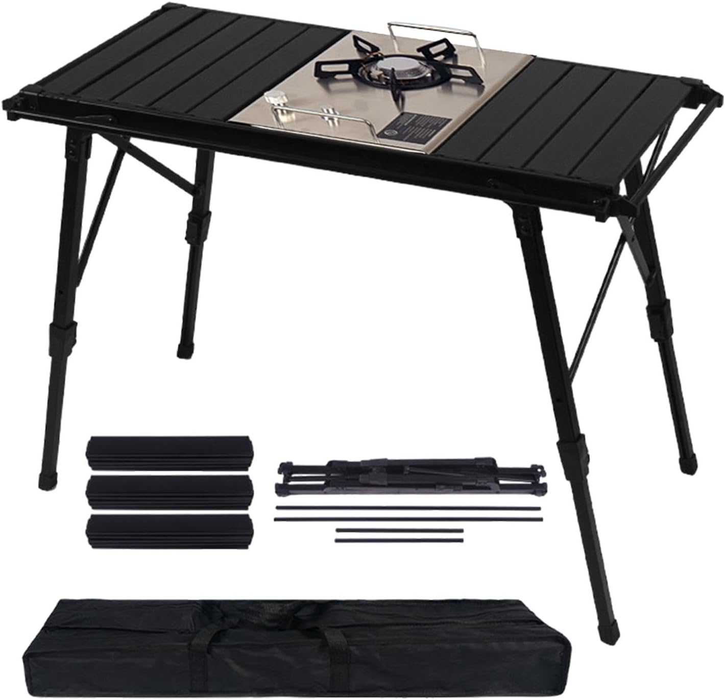 Folding Table - Beach Picnic Rack, Adjustable Height Camping Tables | Portable Folding Counter, Camp Desk with Aluminum Legs, for Outdoor Hiking Fun Home, 18x12.5x55cm