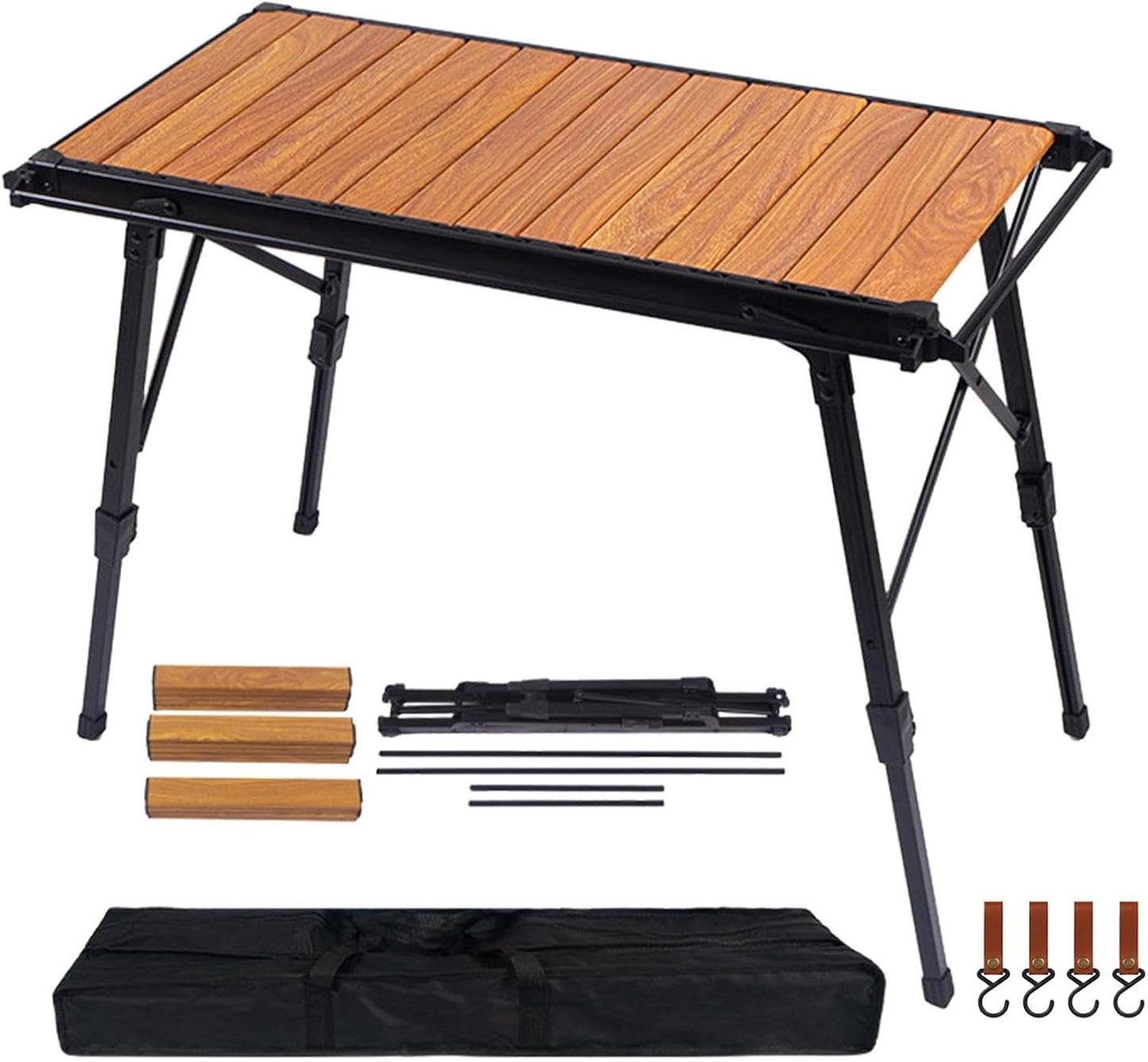 Folding Table - Beach Picnic Rack, Adjustable Height Camping Tables | Portable Folding Counter, Camp Desk with Aluminum Legs, for Outdoor Hiking Fun Home, 18x12.5x55cm