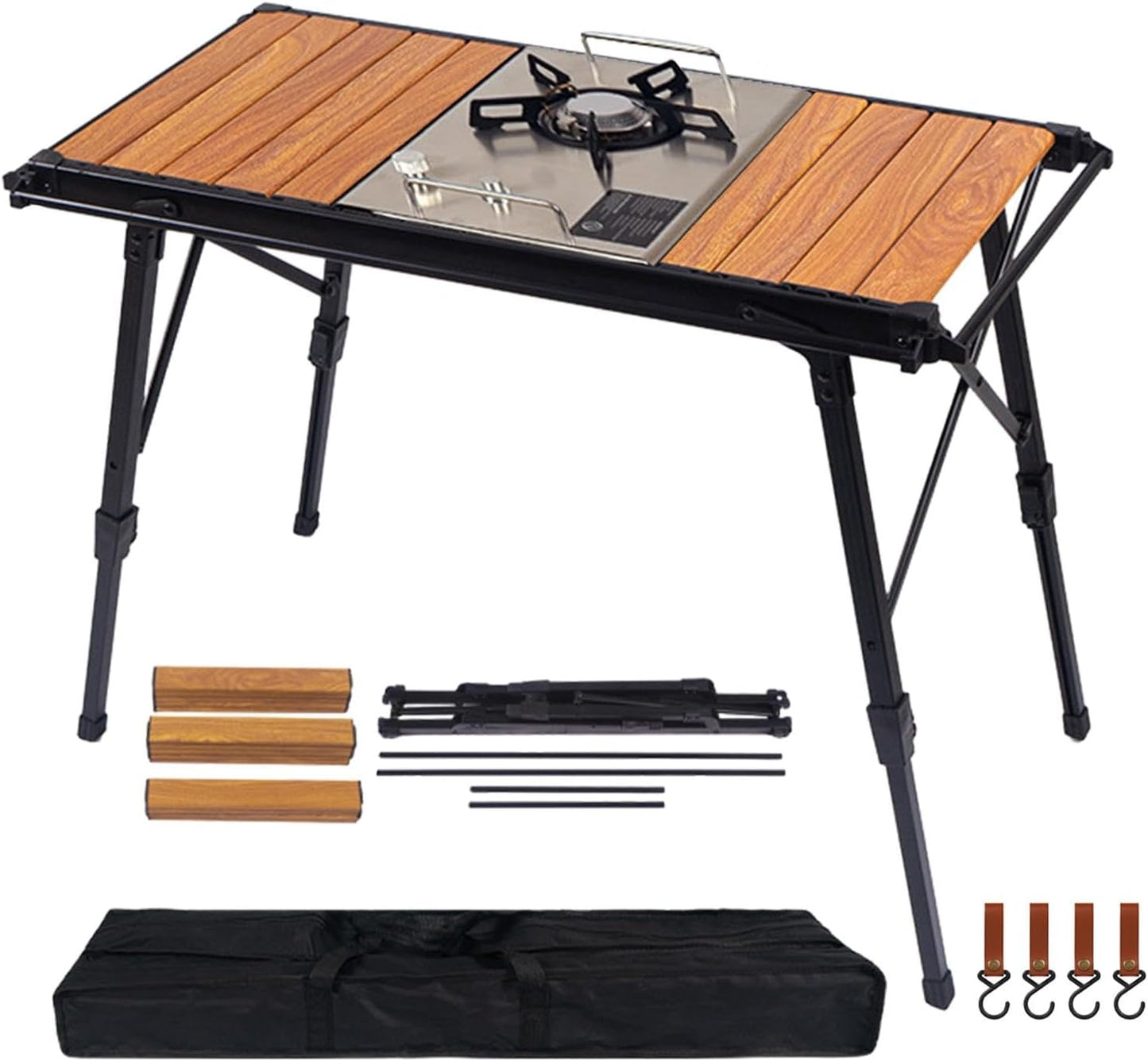 Folding Table - Beach Picnic Rack, Adjustable Height Camping Tables | Portable Folding Counter, Camp Desk with Aluminum Legs, for Outdoor Hiking Fun Home, 18x12.5x55cm