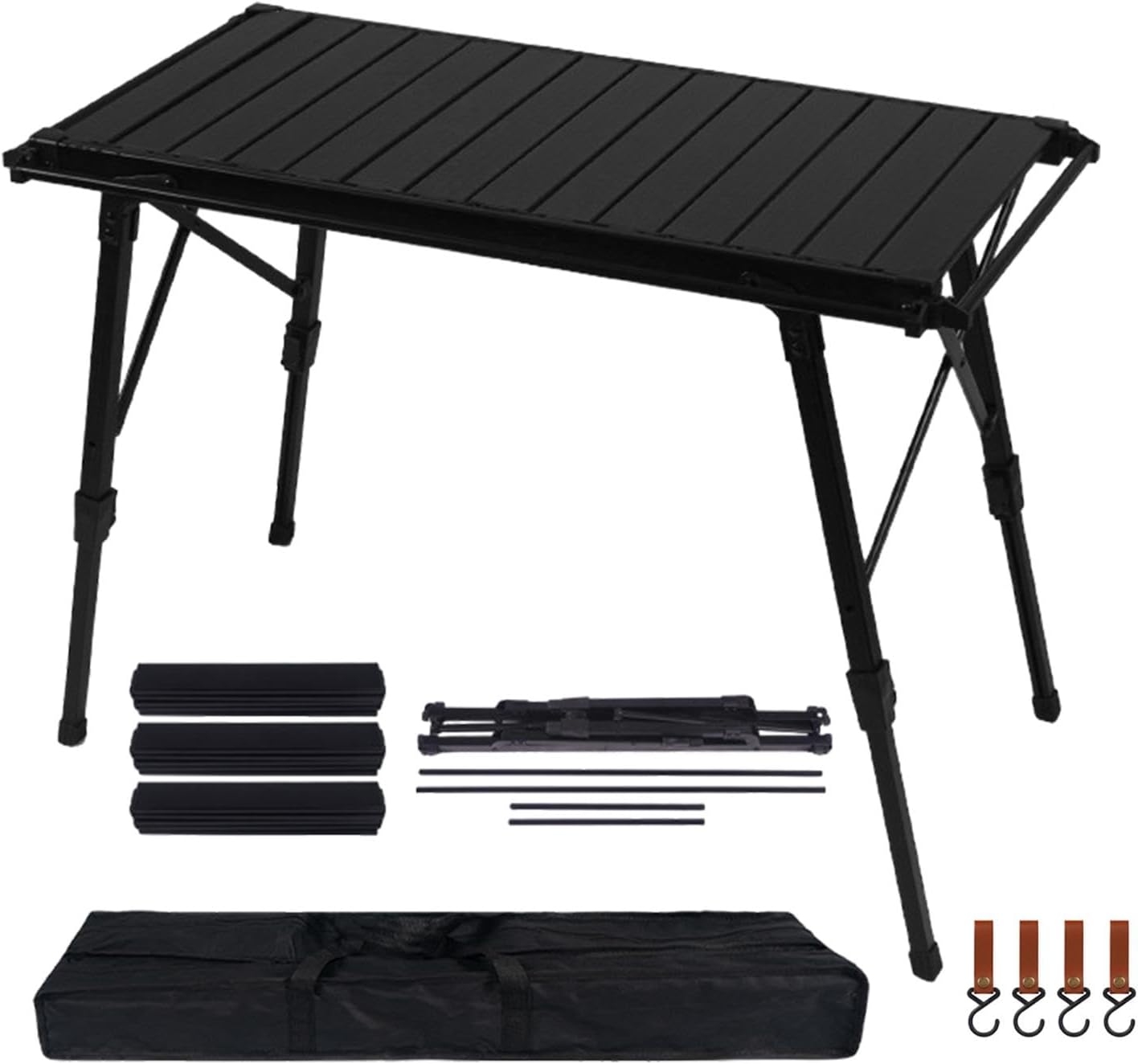 Folding Table - Beach Picnic Rack, Adjustable Height Camping Tables | Portable Folding Counter, Camp Desk with Aluminum Legs, for Outdoor Hiking Fun Home, 18x12.5x55cm