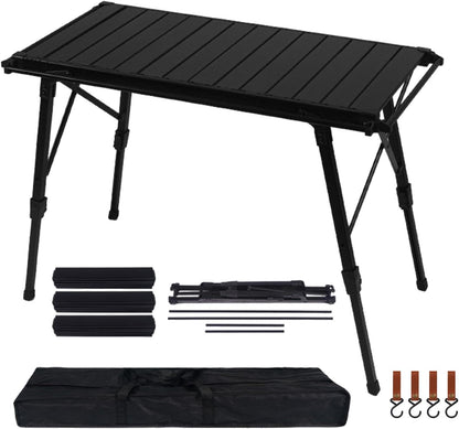 Folding Table - Beach Picnic Rack, Adjustable Height Camping Tables | Portable Folding Counter, Camp Desk with Aluminum Legs, for Outdoor Hiking Fun Home, 18x12.5x55cm