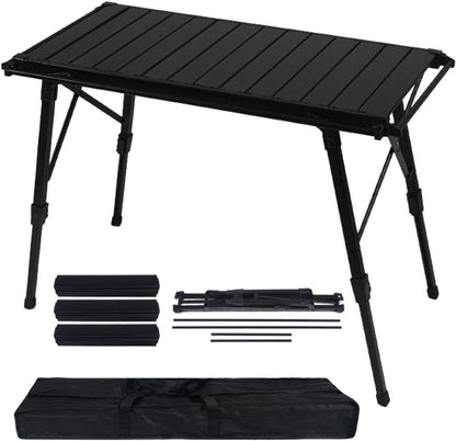 Folding Table - Beach Picnic Rack, Adjustable Height Camping Tables | Portable Folding Counter, Camp Desk with Aluminum Legs, for Outdoor Hiking Fun Home, 18x12.5x55cm