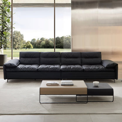 Modern Duet Coffee Table Set-39.4″ & 31.5″-Khaki & Black