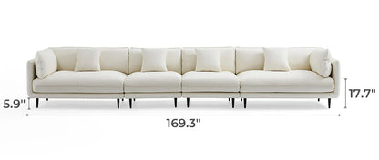 Vanilla White Leather Sofa