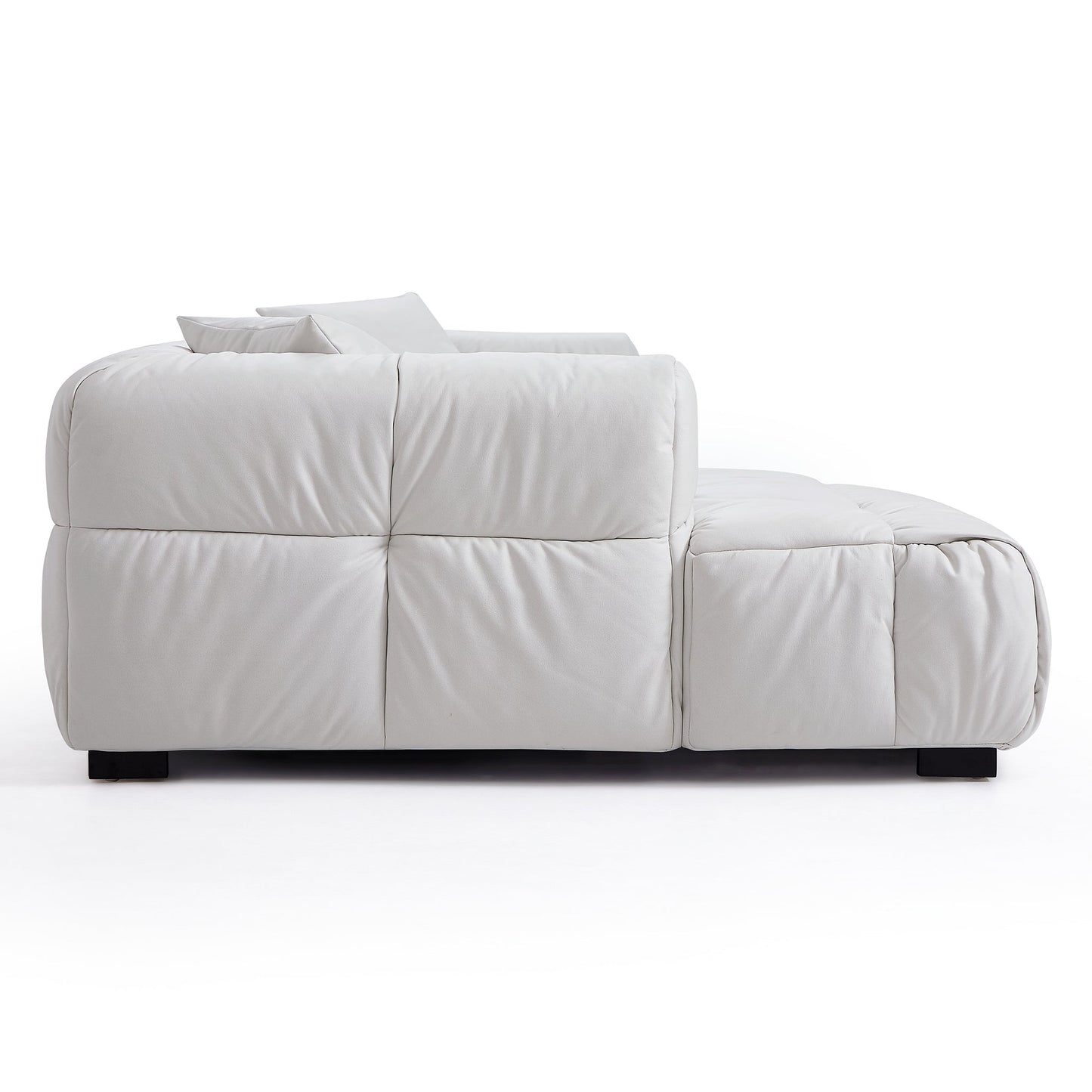 Boba Cream Leathaire Sectional Set-White