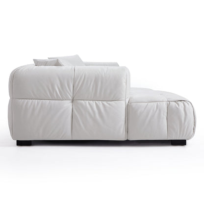 Boba Cream Leathaire Sectional Set-White