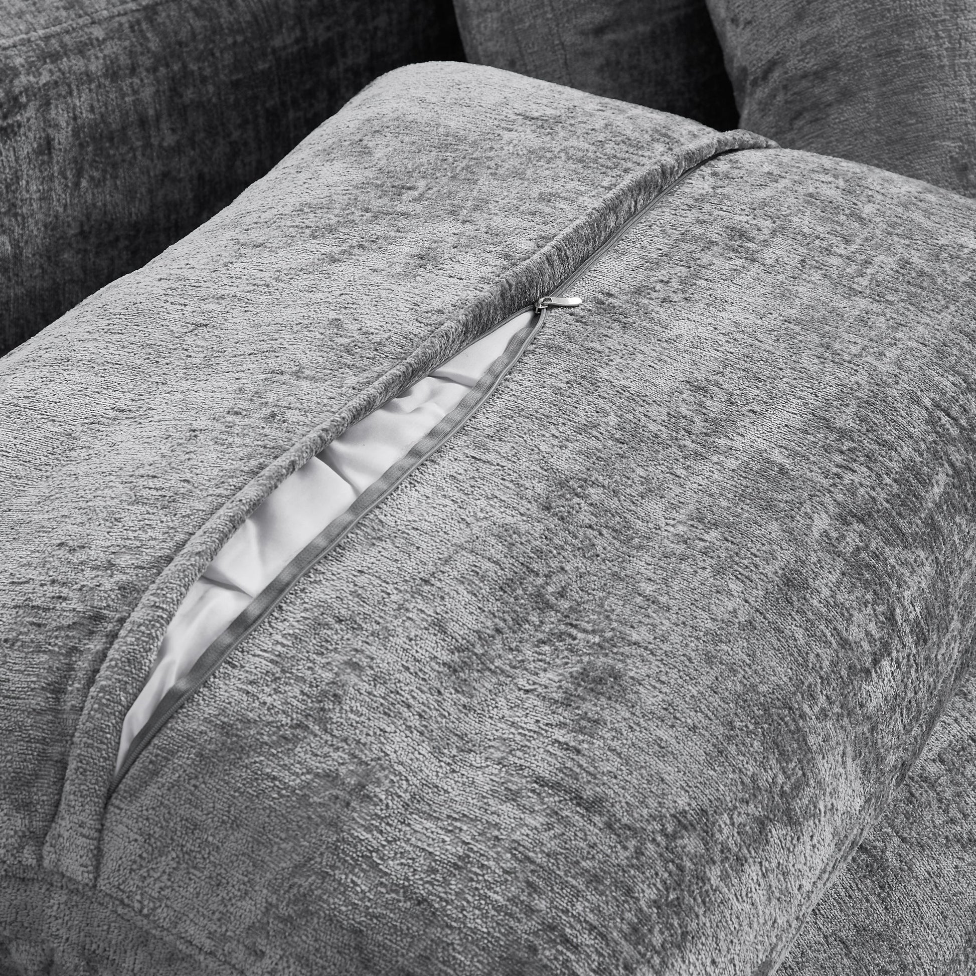 The Empress Gray U Shaped Sectional Sofa-Gray