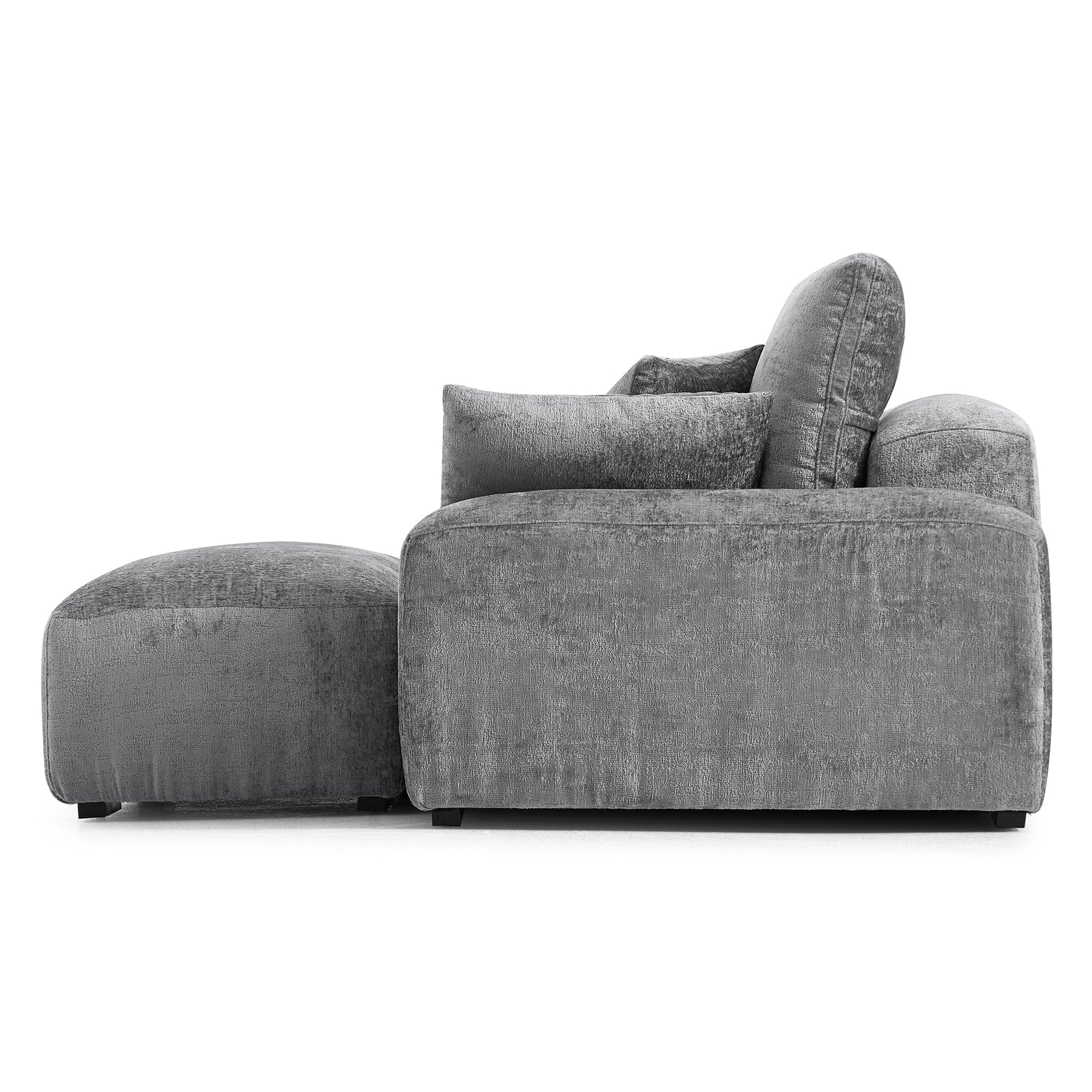 The Empress Beige Sofa and Ottoman-Gray