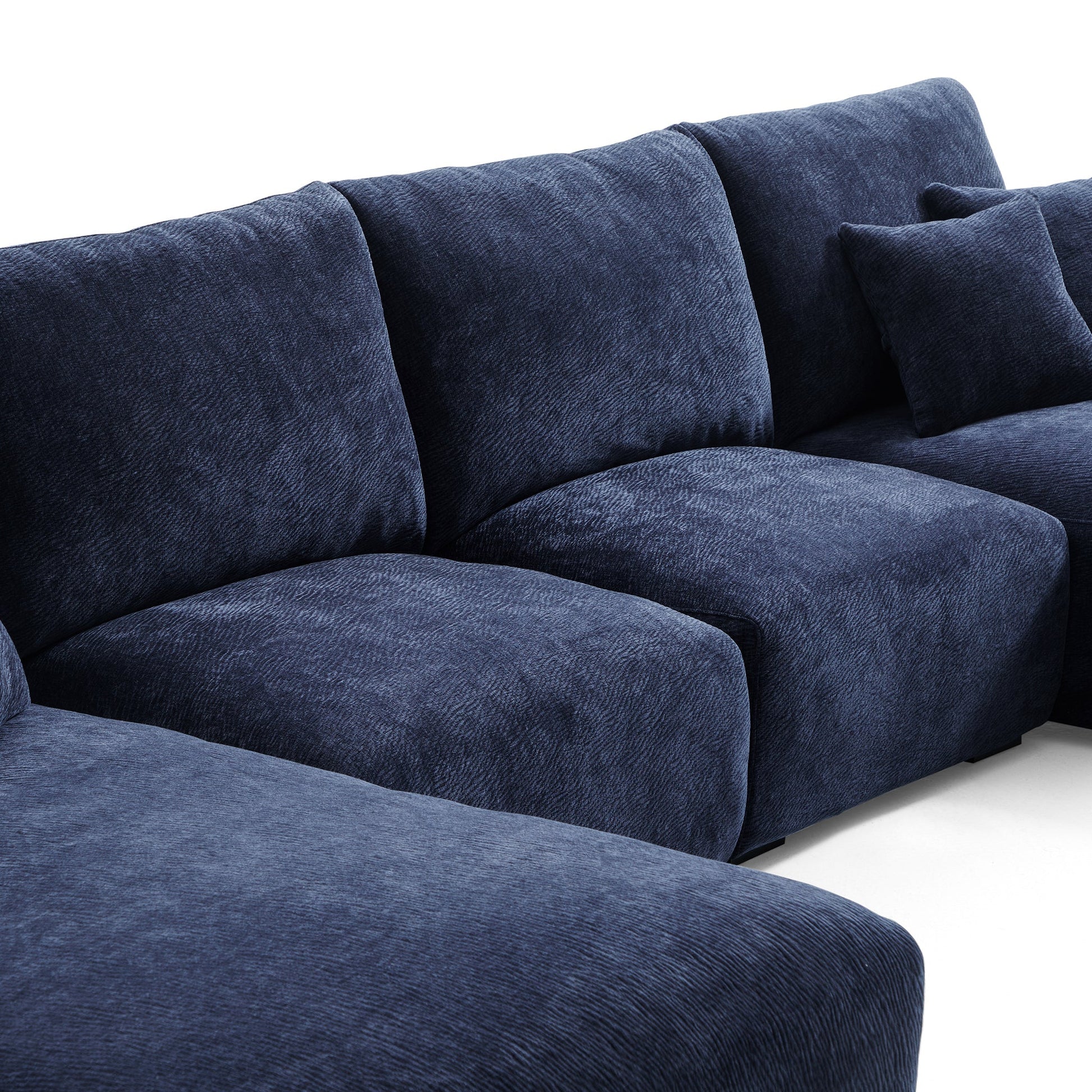 The Empress Navy Blue U Shaped Sectional-Navy Blue