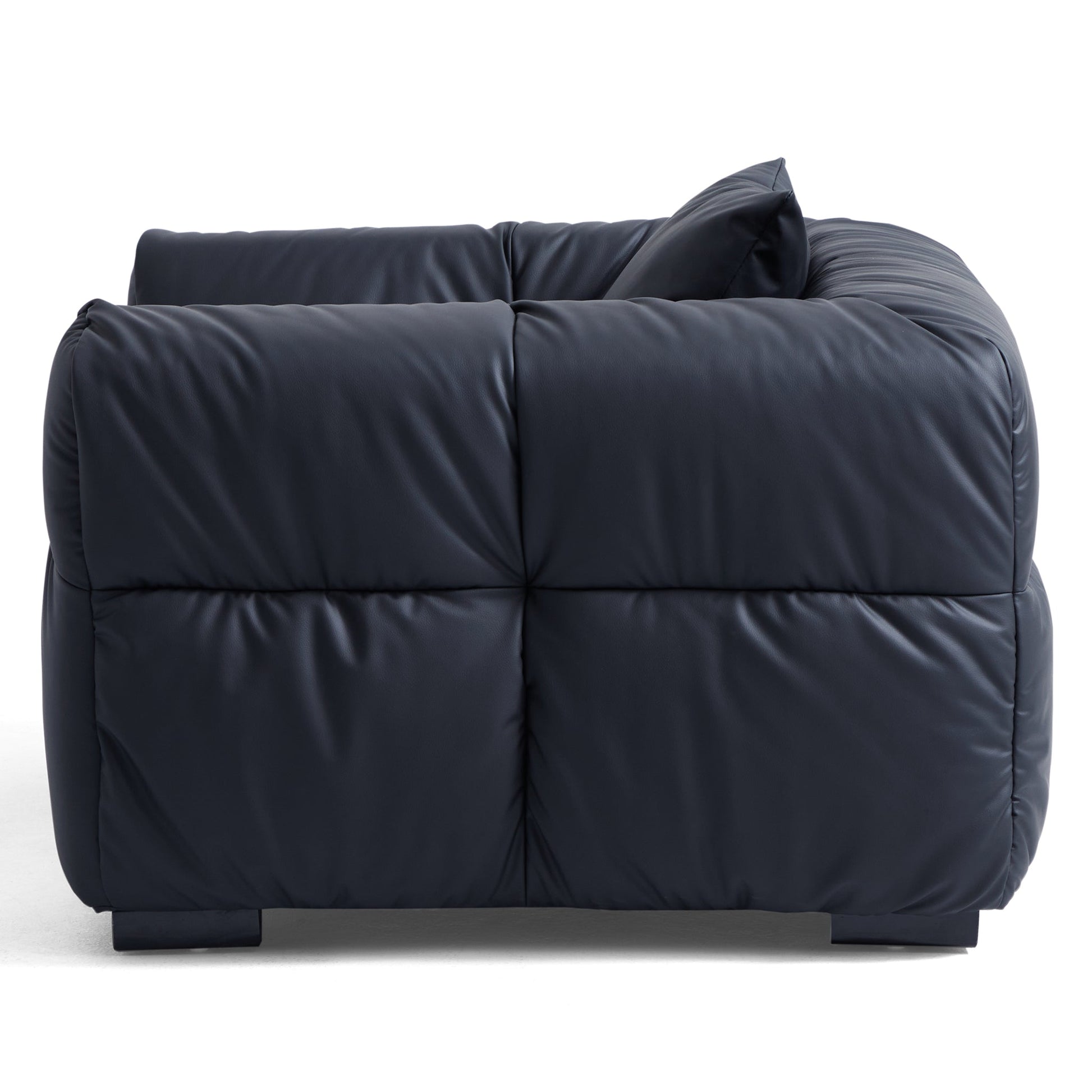 Boba Cream Leathaire Armchair-Black