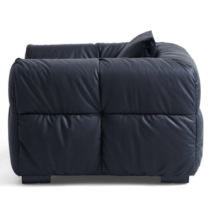 Boba Cream Leathaire Armchair-Black