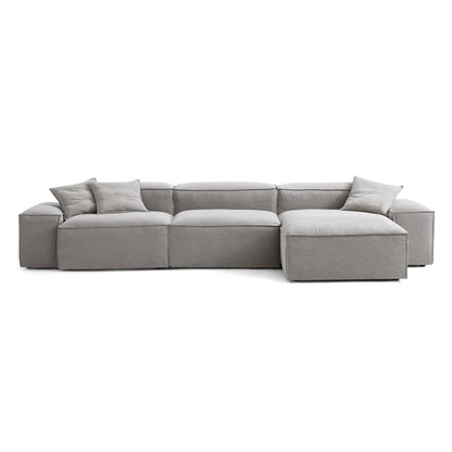 Freedom Modular Sofa with Ottoman-New Gray-143.7"-Low