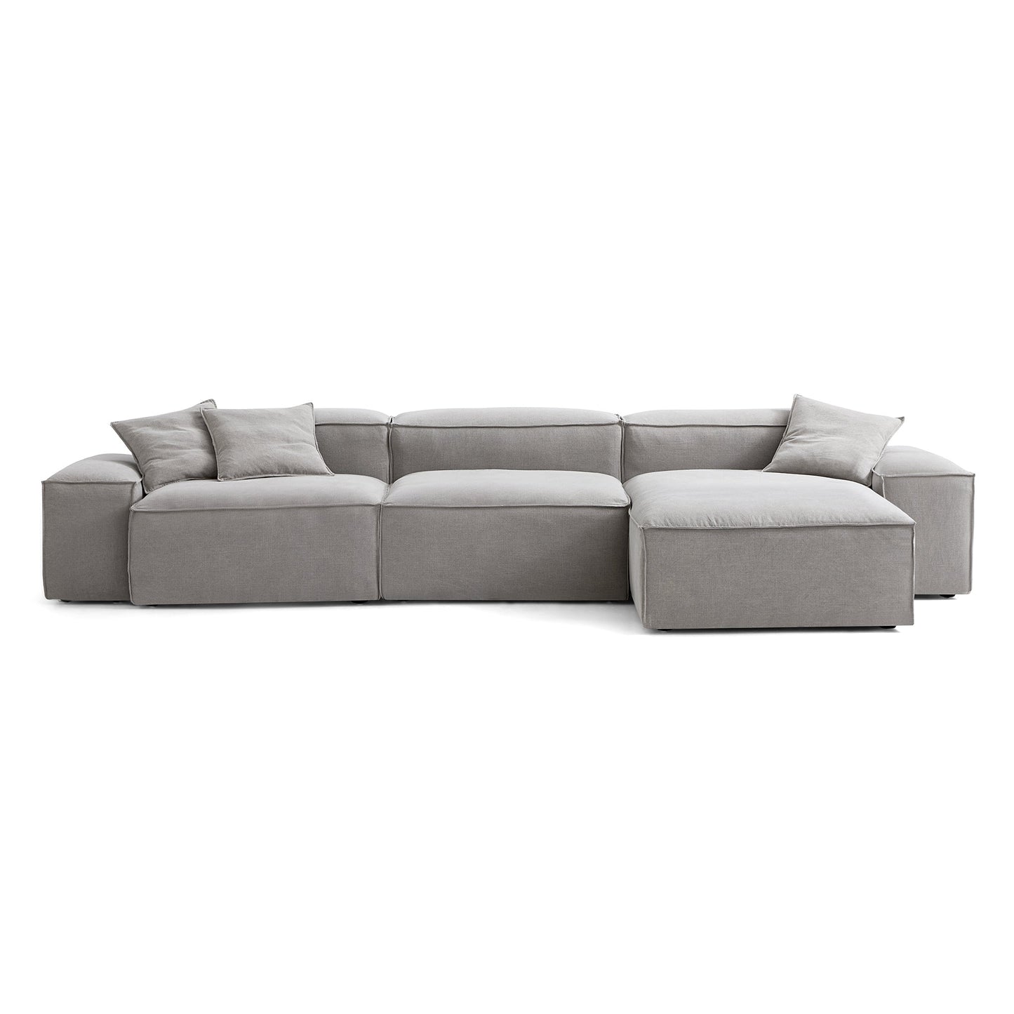 Freedom Modular Sofa with Ottoman-New Gray-143.7"-Low