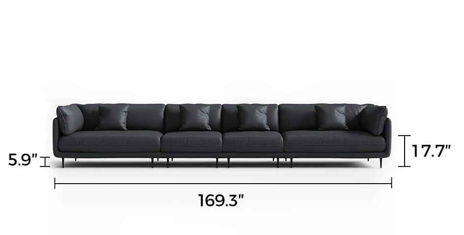 Vanilla Black Leather Sofa