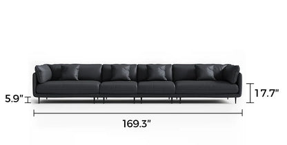 Vanilla Black Leather Sofa