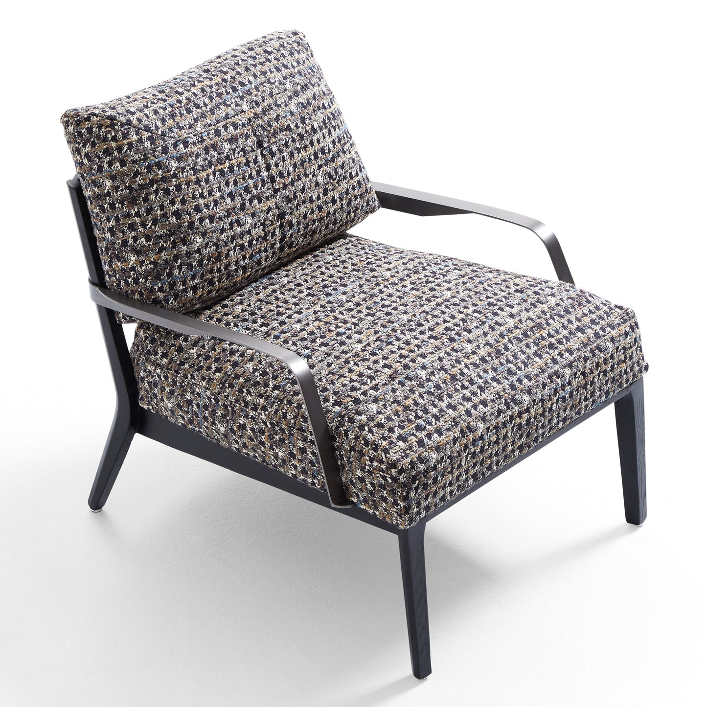 Charcoal Gary Flax Linen Minimalist Leisure Chair-Black