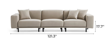 Noble Beige Leather Sofa