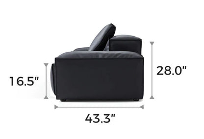 Cube Modular Black Genuine Leather Armchair
