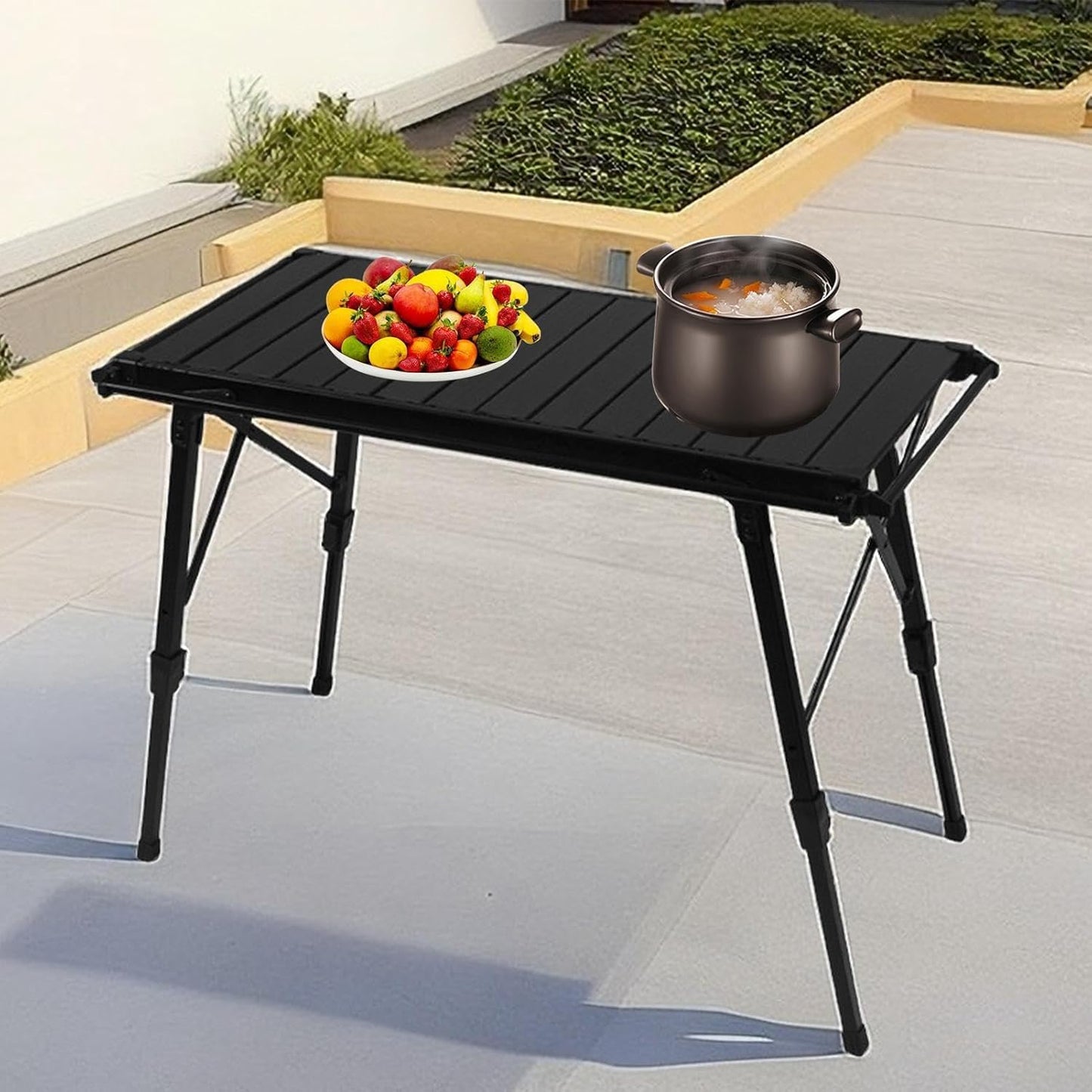 Folding Table - Beach Picnic Rack, Adjustable Height Camping Tables | Portable Folding Counter, Camp Desk with Aluminum Legs, for Outdoor Hiking Fun Home, 18x12.5x55cm